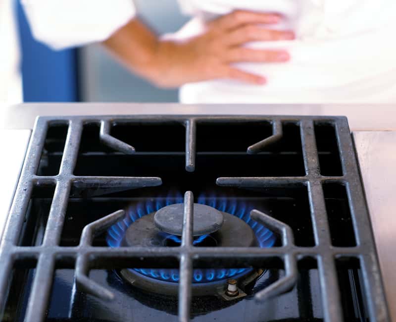 Commercial kitchen and chef